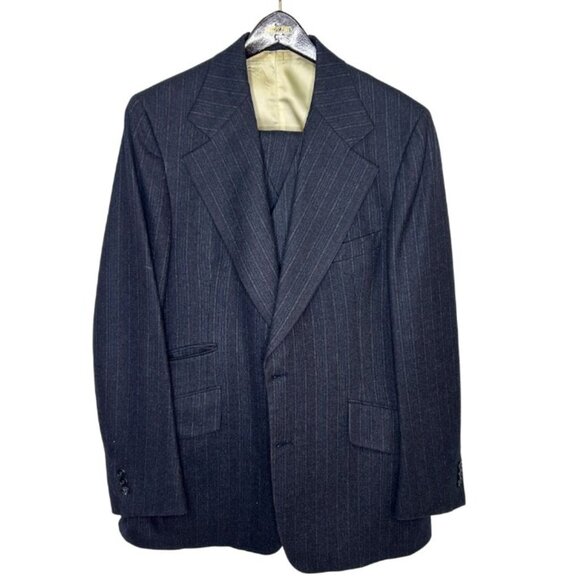 Raleigh's Washington custom made 067 Dec 23 1976 100% wool 3pcs suit colorstripe